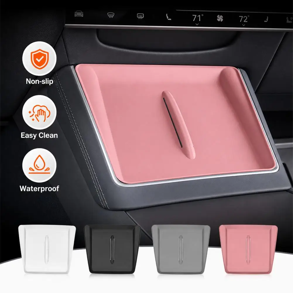 1pc Wireless Charging Silicone Pad for Model Y/YL/3 6-Seater Center Console Anti Slip Silicone Mat Car Wireless Charging Pad