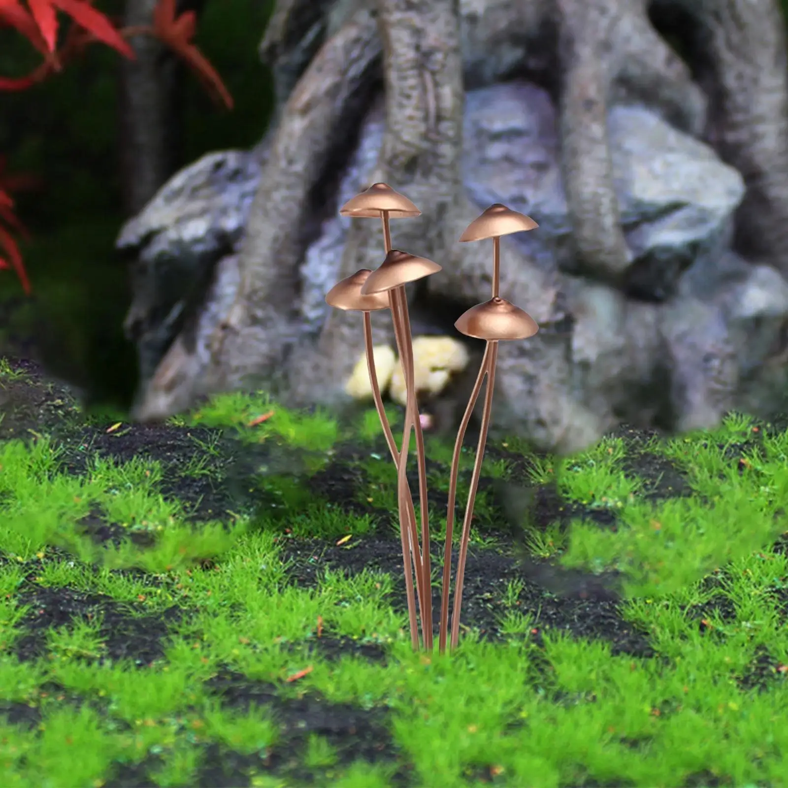Mushroom Garden Statue Stake Metal Ornament Garden Decoration Decorative Craft
