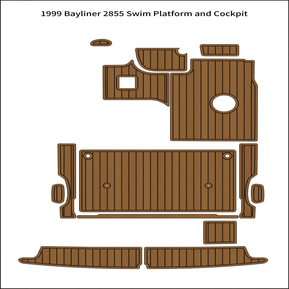 1999 Bayliner 2855 Swim Platform Cockpit Boat EVA Foam Teak Deck Floor Pad Mat SeaDek MarineMat Gatorstep Style Self Adhesive ZS