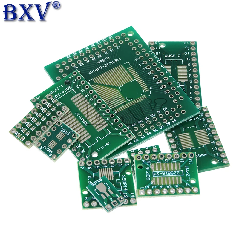 10PCS PCB Board SMD Turn To DIP Adapter Converter Plate SOP 8/16/14/20/24/28P SOT89 SOT23 SOT223 TO DIP SOP/MSOP/TSSOP