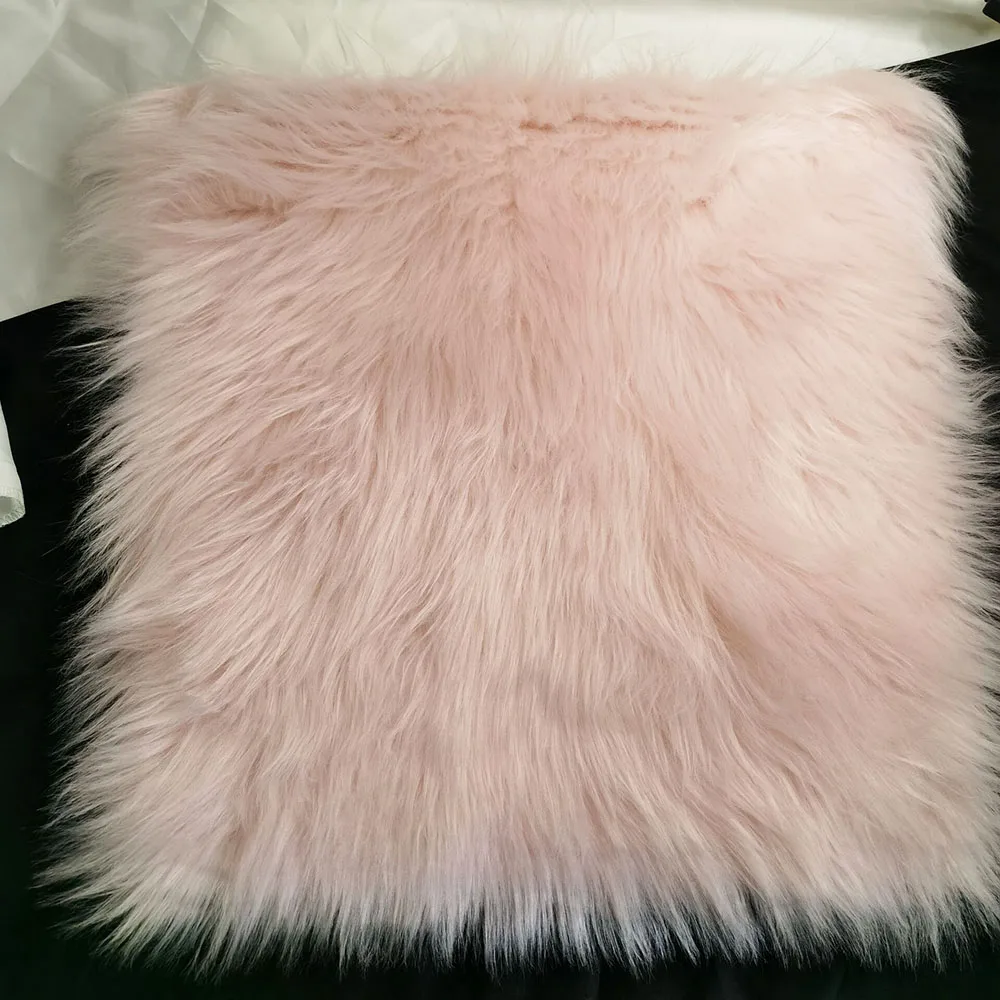 Pink/Gray Nail Plush Pad Background Mat 40cm Photography Tools for Press ON Nails Square Fur Sheepskin Cushion Fluffy 15in Decor