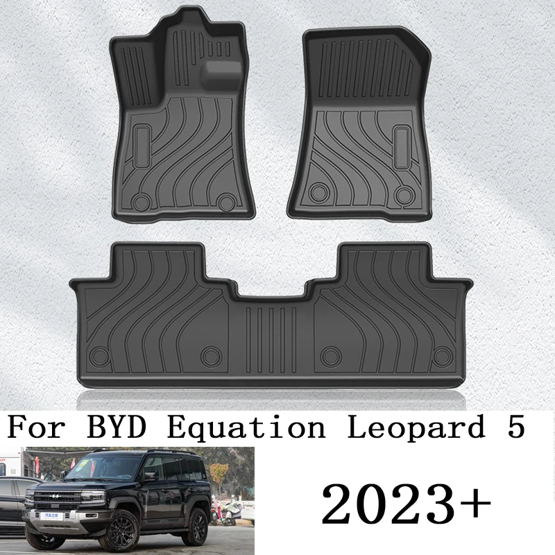 

LHD Car Floor Mats Trunk Mat Double Layer TPE Foot Pads Interior Floorliner For BYD Equation Leopard 5 Accessories 2023 2024