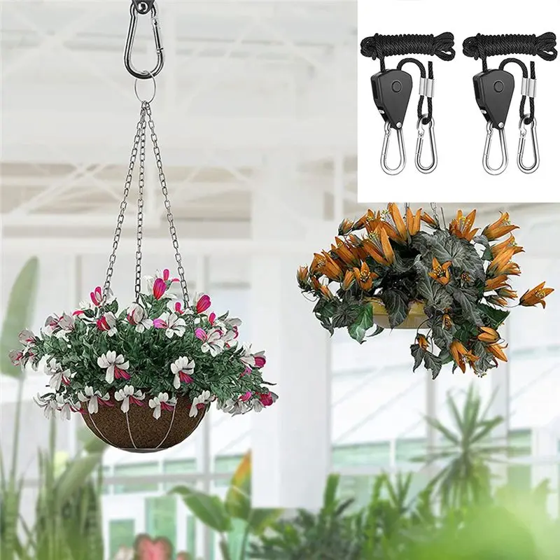 REST 1/8 Inch Adjustable Grow Light Hangers 8Pcs 2.4M Long Heavy Duty for Grow Tent & Gardening