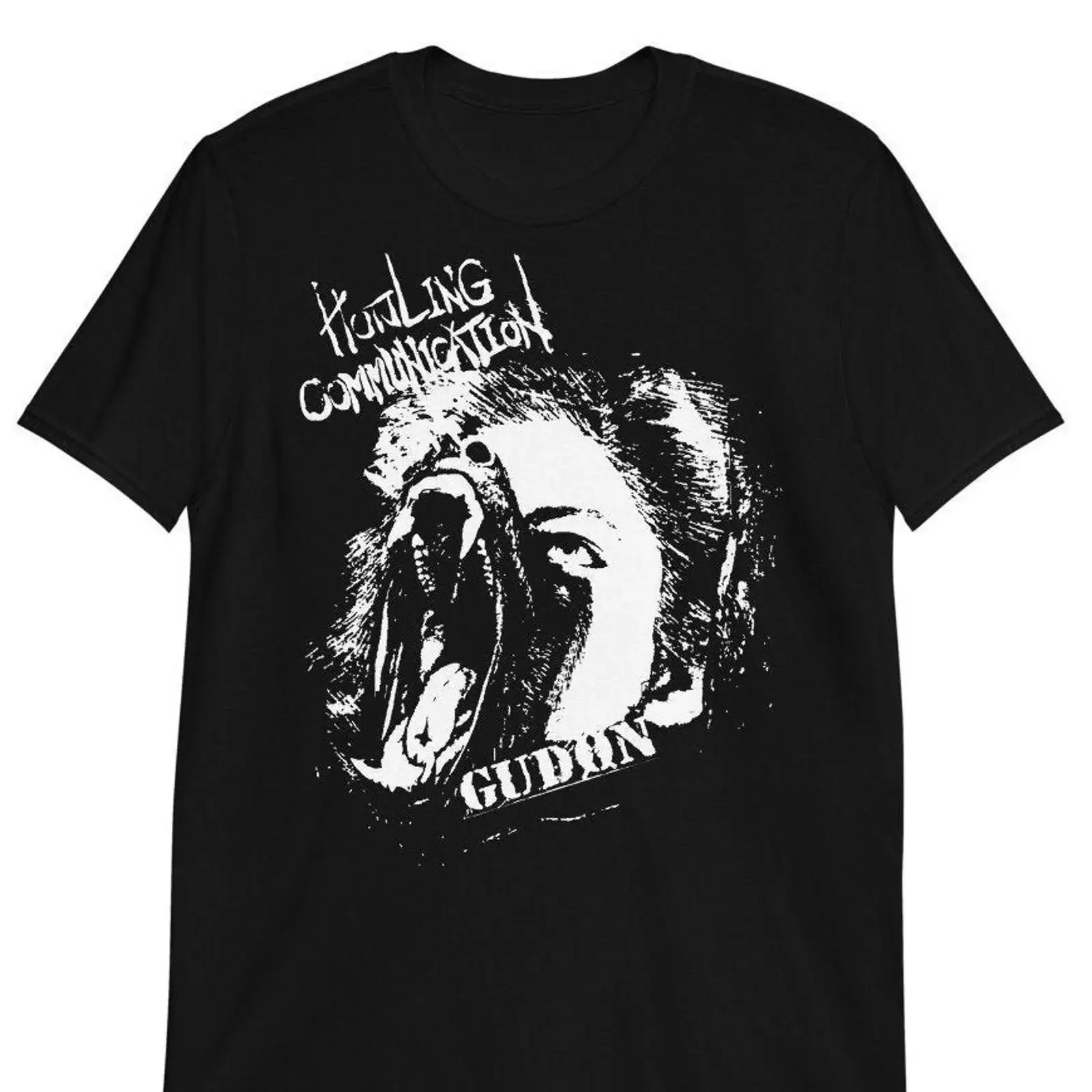 GUDON Howling Communication T Shirt Japanese Hardcore vintage Washed fashion Breathable Stretched homme Soft Comfortable