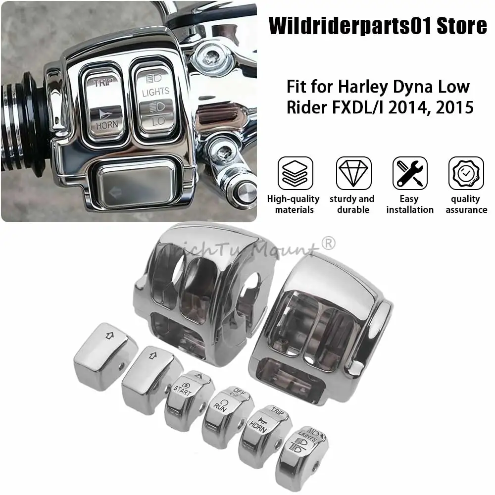 

Motorcycle Accessory Chrome Handlebar Control Switch Housings Cover Button Caps Kit For Harley Sportster Iron XL1200NS 2018-2021