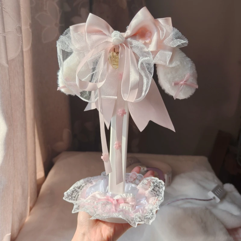 

Подставка для наушников с розовым бантом, милая подставка для хранения наушников, настольная подставка для игровых наушников, аксессуары для кастомизации, подарок, DIY