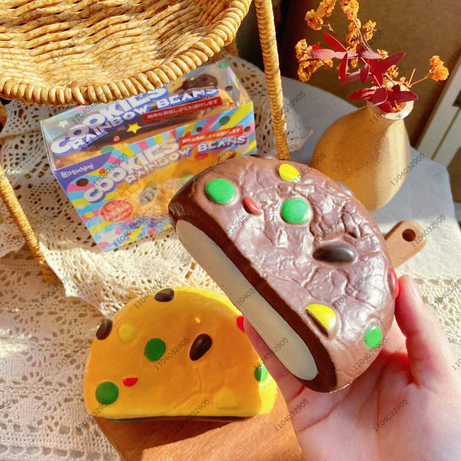 Chocolate Chip Cookie Slow Rising Squishy Toy Biscuit Cookie Fidget Toys AMSR Sensory Anti Stress Relief Toys for Kids & Adults