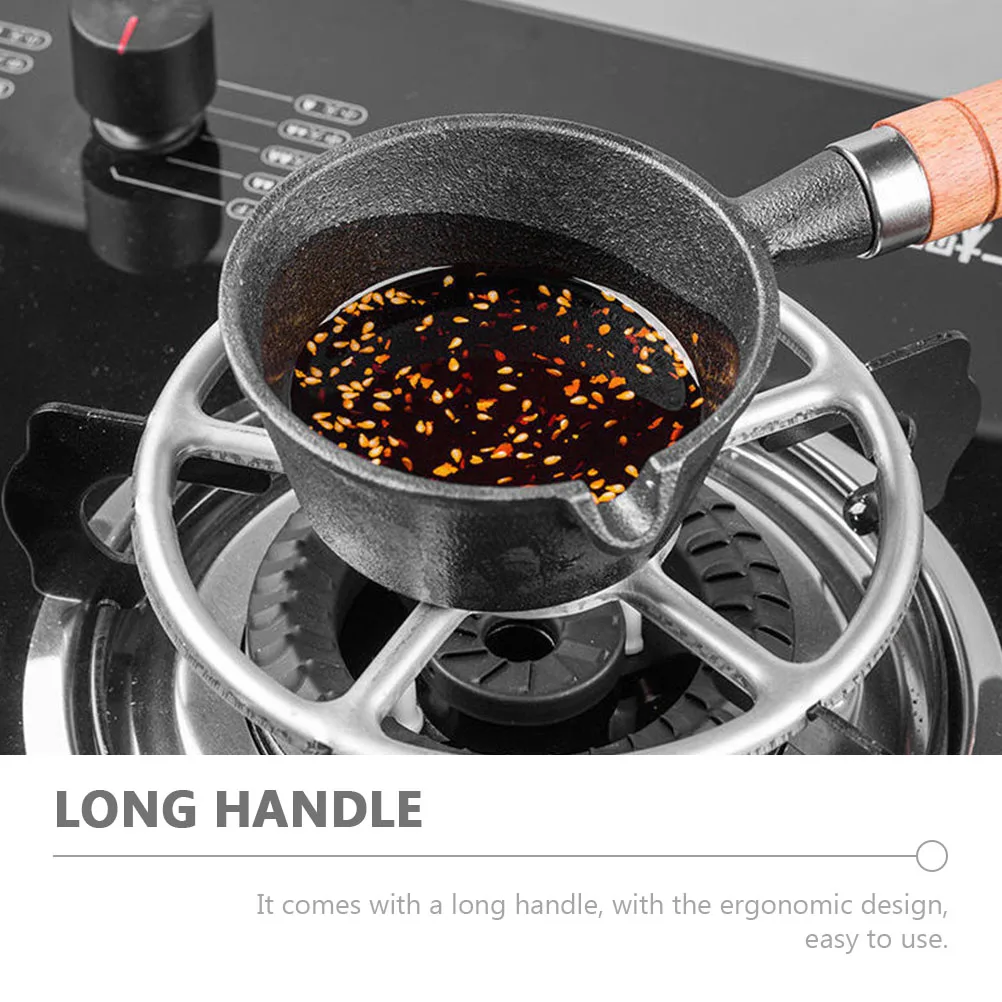 

Мини-сковорода для яиц, железная кастрюля для нагрева масла с деревянной ручкой, кухонная сковорода для плавления масла и сыра, бытовая подогреватель масла для приготовления пищи