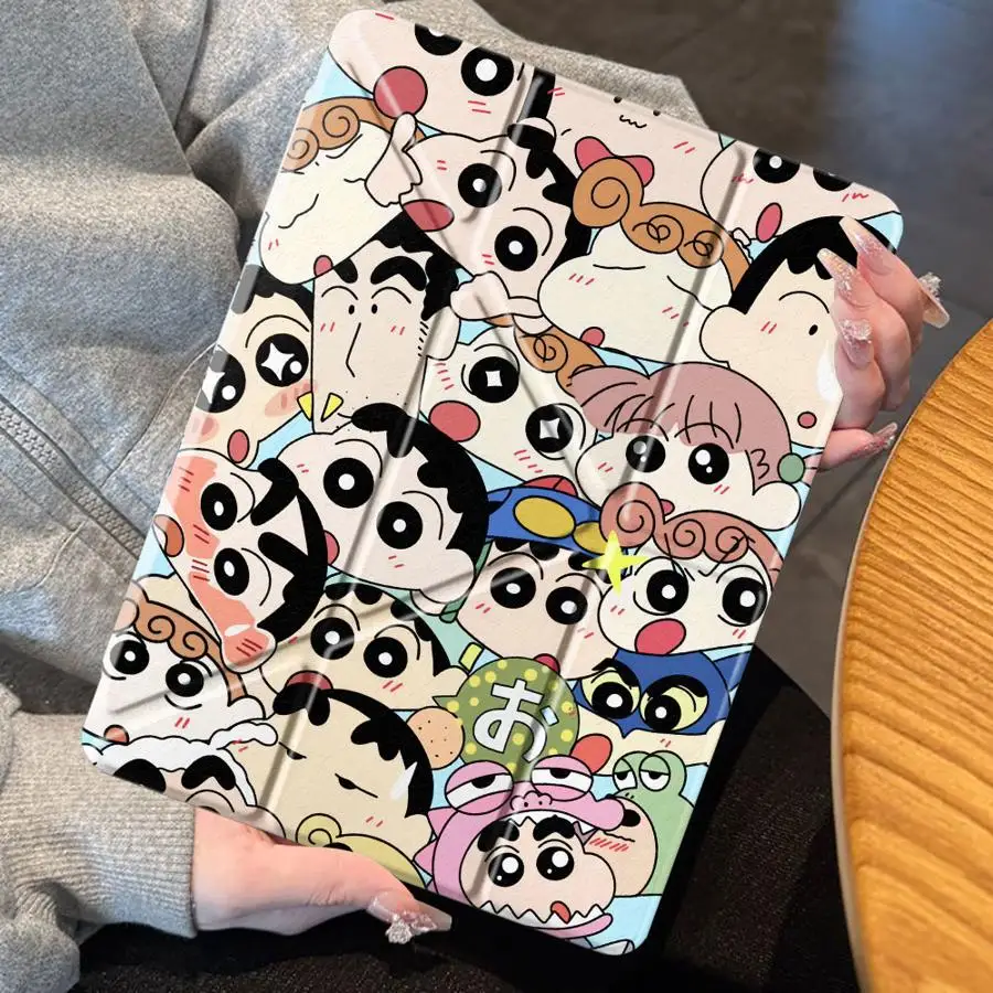 

Чехол для планшета с персонажем мультфильма Креон Шин-чан для iPad Pro 2025, Pro 11-го, 10-го, 9-го, 8-го, 7-го поколений, 12.9 дюймов, Mini 6, 7, Air 4, 5, M3, M2, 1, 2