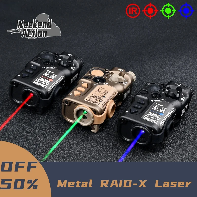 All Metal RAID-X Tactical Laser WADSN Airsoft Red Green Blue Dot IR Strobe Laser Hunting Weapon Light Fit 20mm Picatinny Rail