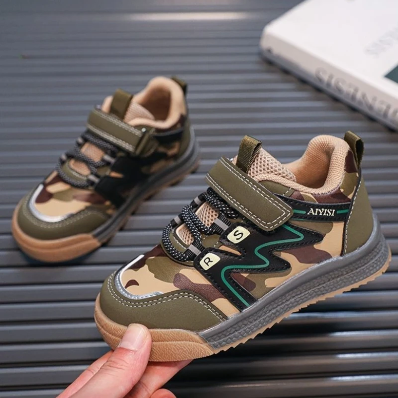 Kids Camo Sneakers for Boys Girls Baby Big Kid All Season Casual Shoes Military Style Training Performance Army Green