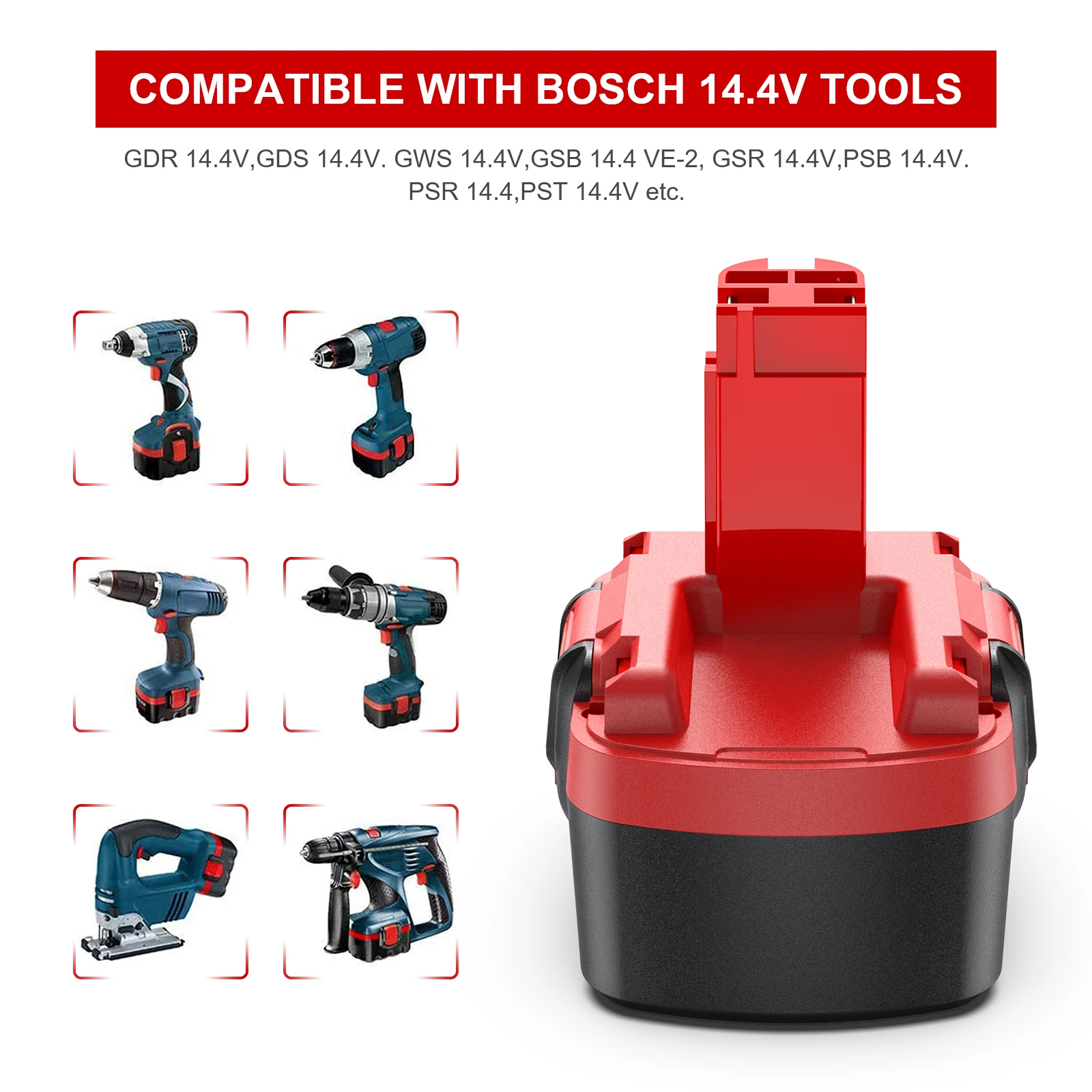 Bosch 도구용 NI-MH 배터리, Bosch BAT038 14.4V, AT140 BAT040 D70745 2607335273 BAT041 BAT159 2607335465, 3500mAh