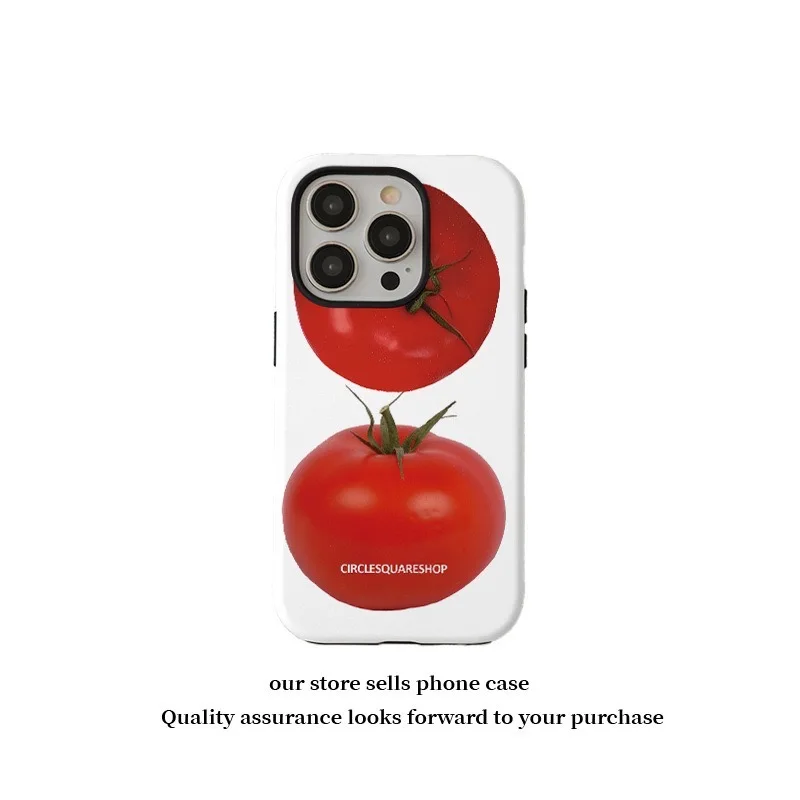 INS KOREAN Red Tomato Cartoon Case dla IPHONE 16 ProMax 15 14 13 12 11 PRO 16 Plus Akrylowe etui TPU dwa w jednym Magnetyczne etui na telefon