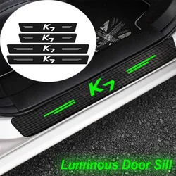 Luminous Threshold Plate for K7 Logo K2 K3 KX3 K4 K5 Sportage Ceed Car Door Sill Protective Rear Trunk Bumper Guard Stickers