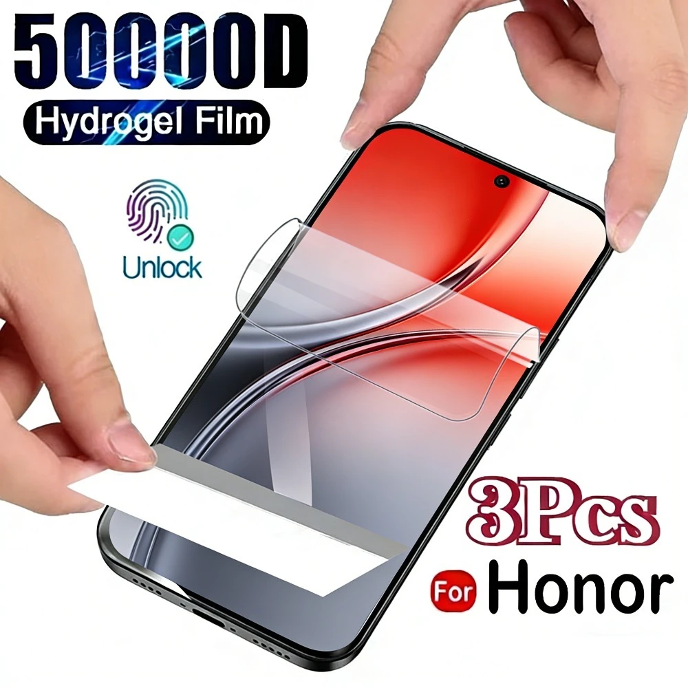 

3Pcs Ultra Clear Hydrogel Film for Honor Magic 8 7 6 5 Pro X9c X9a X8a Screen Protector for Honor 500 400 300 Pro 100 90 Lite