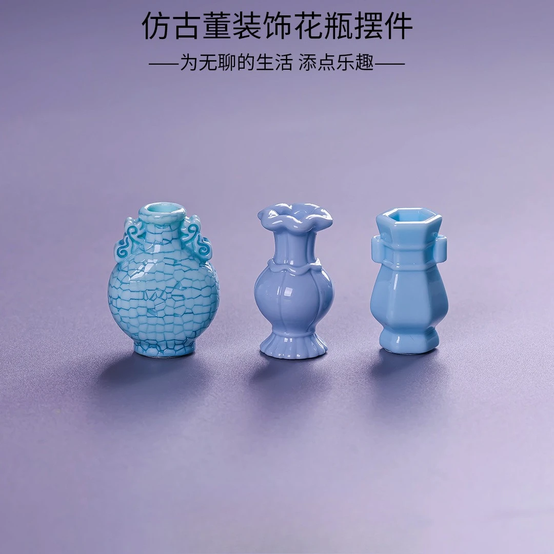 Dollhouse Miniature Furniture Decorations Mini Ancient-style Vases, Green Mountain Tea Cups Tea Sets Doll Accessories для дома