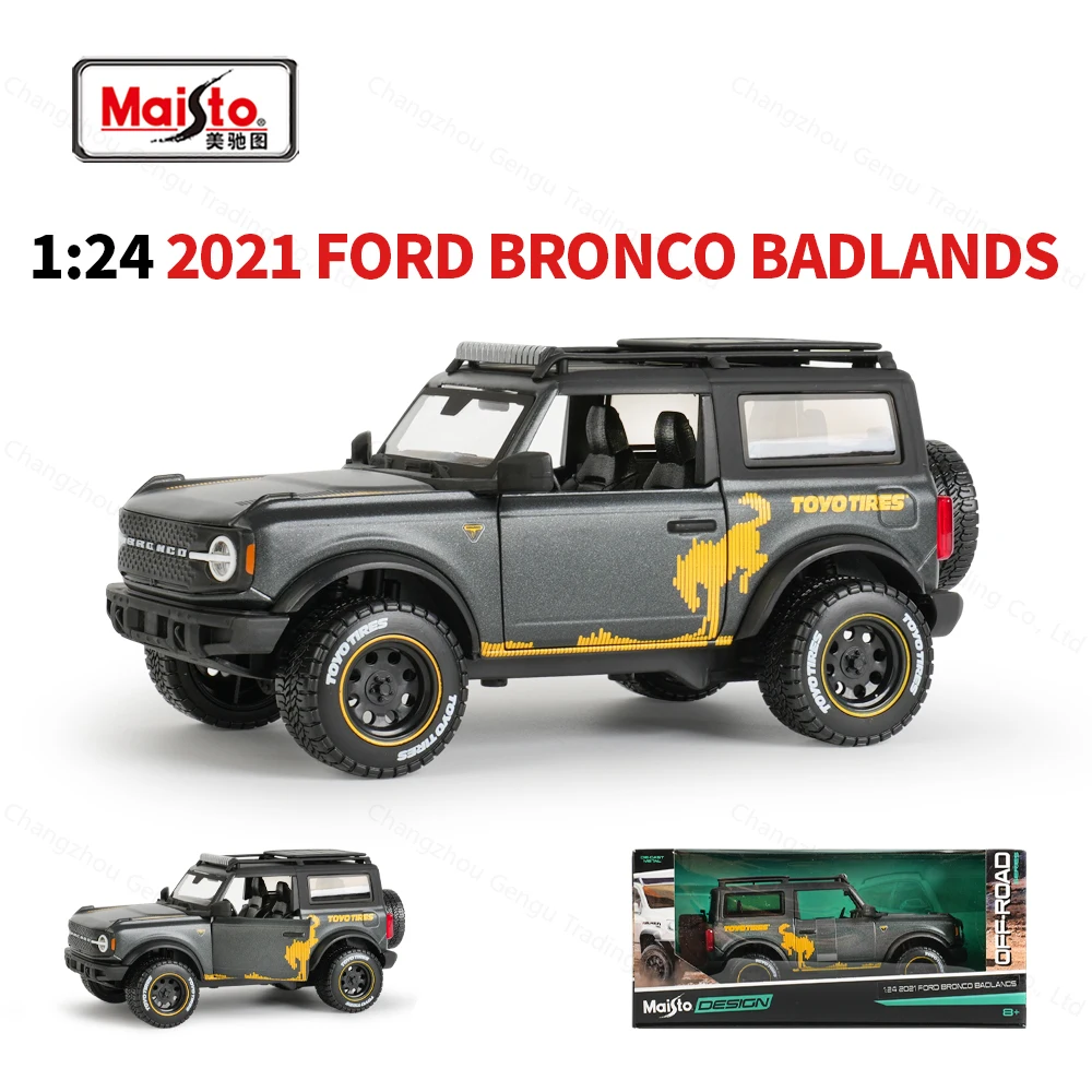 Maisto todoterreno serie 1:24 2021 Ford Bronco Badlands vehículos estáticos fundidos a presión juguetes de modelos coleccionables