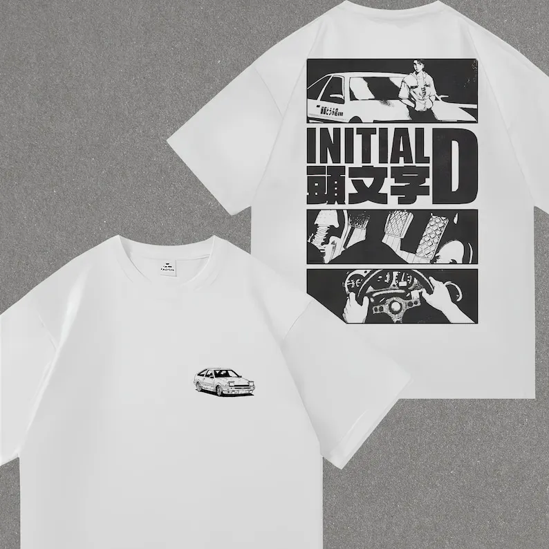 Initial D T-Shirt Initial D Shirt JDM Merch Anime Tee AE86 Tshirt Initial D Hachi-Roku Unisex Manga And Anime T-Shirt