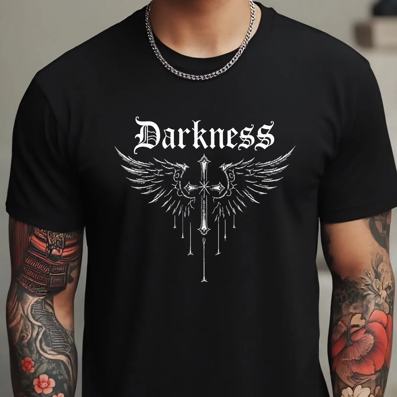 Men'S Black Graphic T-Shirt 