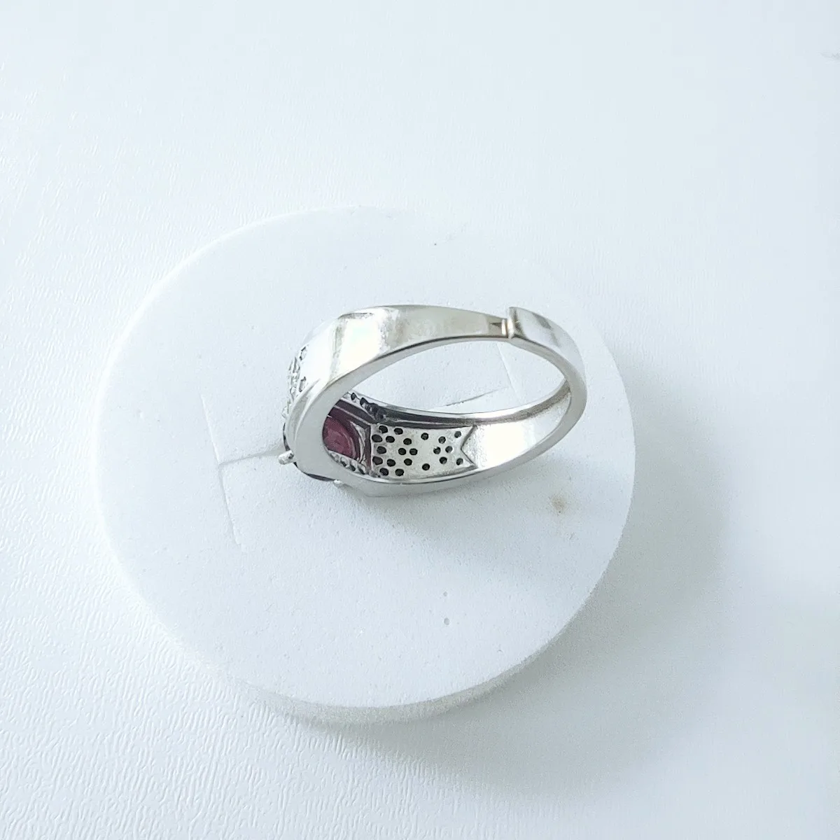 KJJEAXCMY Brand Boutique Jewelry 925 Sterling Silver Garnet Men's and Women's Color Gemstone Retro Hollow Out Ring Girl Handmade
