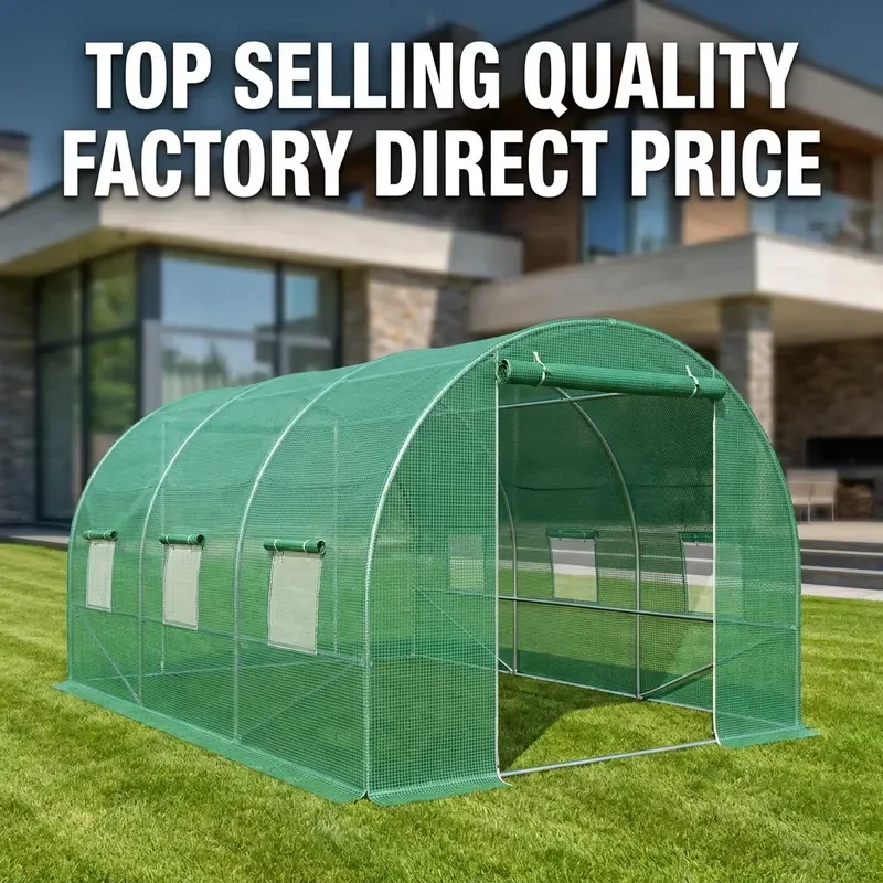 Greenhouse Anti-Insect Net for Vegetable Gardens Backyard Use Metal Frame Raised Garden Greenhouse