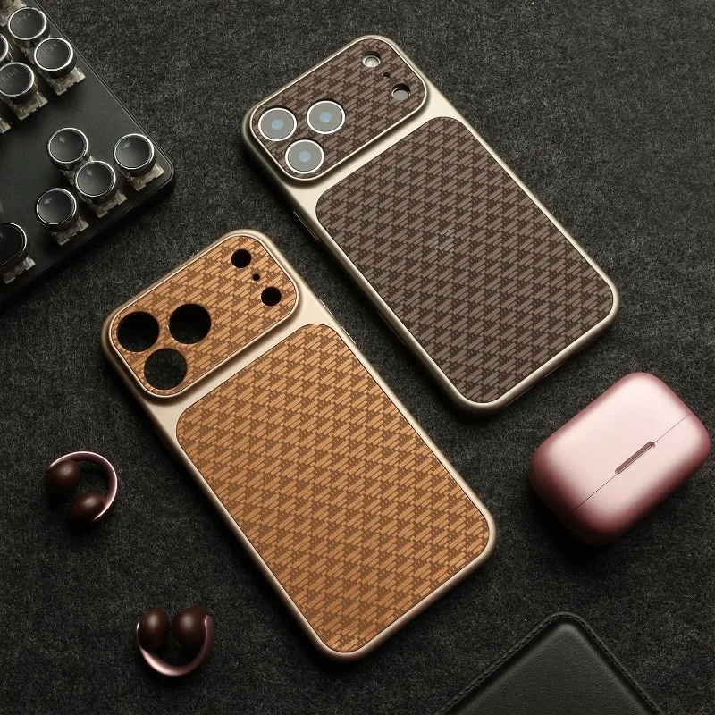 

Кожаный магнитный чехол HOCE с треугольным узором для Magsafe для iPhone 17, Air 16, 15, 14, 13, 12, Pro Max, защитный матовый жесткий чехол для объектива