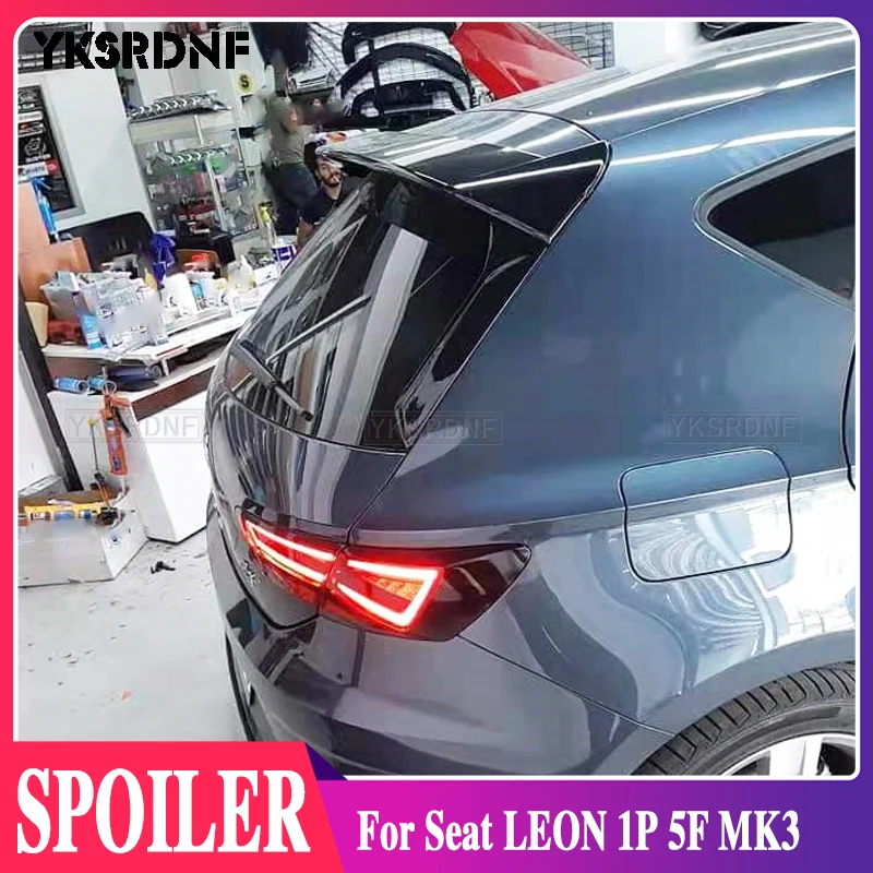 For Seat LEON MK3 MK3.5 5F FR Style Hatchback Spoiler 2012-2020 ABS Material Rear Roof Lip Spoiler for Car Tail Wing Decoration