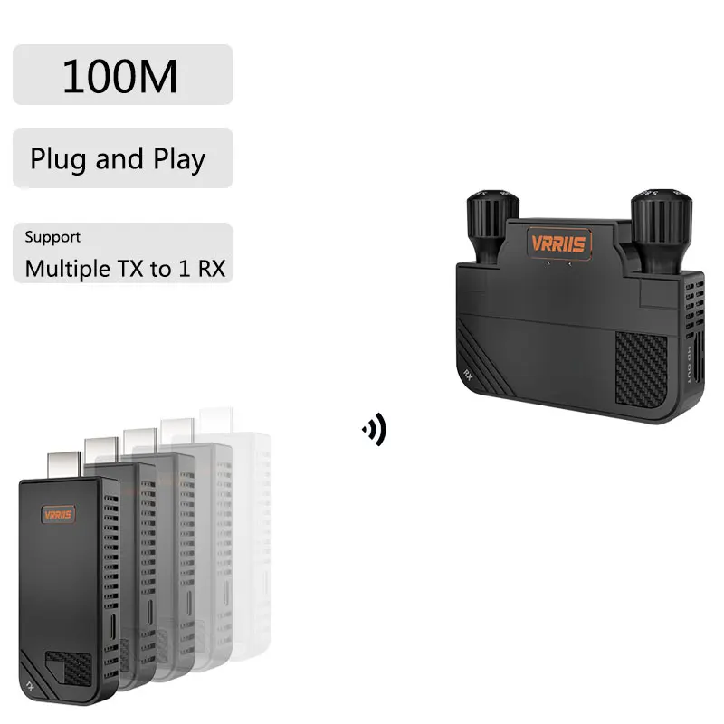 

New Wireless Transmitter Receiver HDMI-compatible Projector Support for Multi to One 100M Computers Mobile Phone for Meeting