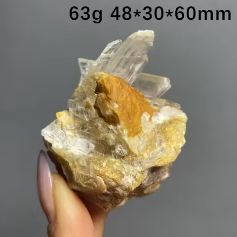 Natural Raw Stone gypsum With Clear Quartz Mineral Specimen Quartz Crystal Healing Teaching Collection Home Decor Gift