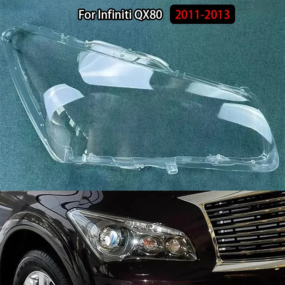 

For Infiniti QX80 2011-2013 Transparent Lampshade Front Headlight Shell Headlamp Cover Lens Plexiglass Auto Replacement Parts