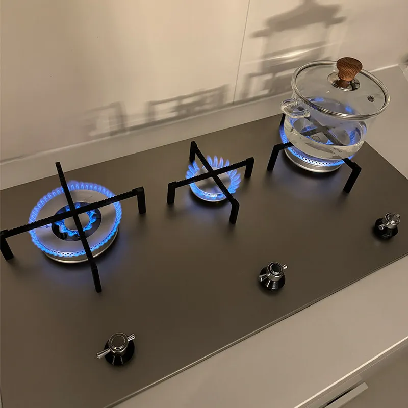 Stainless steel thickened 304 three-eye embedded gas stove household Japanese multi-head gas stove