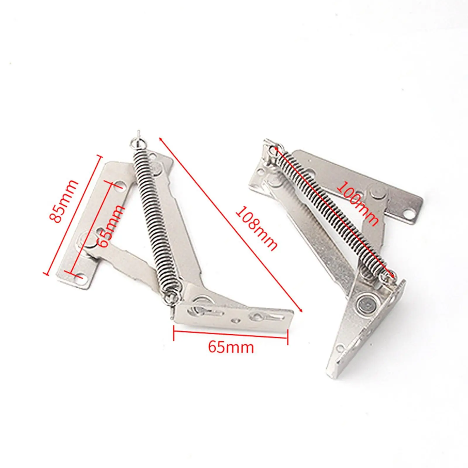 2x 80 Degree Foldable Lifting Brackets Easy Installation Multifunctional Accessories Durable Spring Hinge for Bench Seat Cabinet