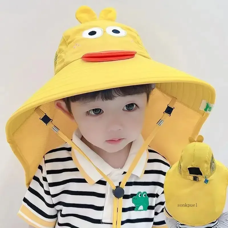 Kids Boy Girl Travel Flap Cap for ChildrenChildren Sun Hat Summer Kids Outdoor Neck Ear Cover Anti UV Protection Beach Caps