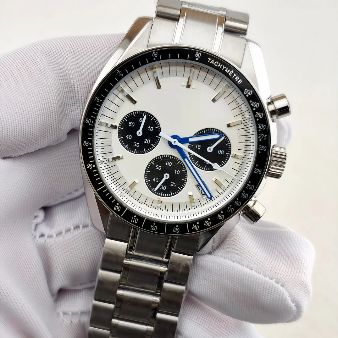 

Мужские часы Moons, модные кварцевые часы, водонепроницаемый хронограф, сапфировое стекло AR, водонепроницаемый корпус из нержавеющей стали 40 мм