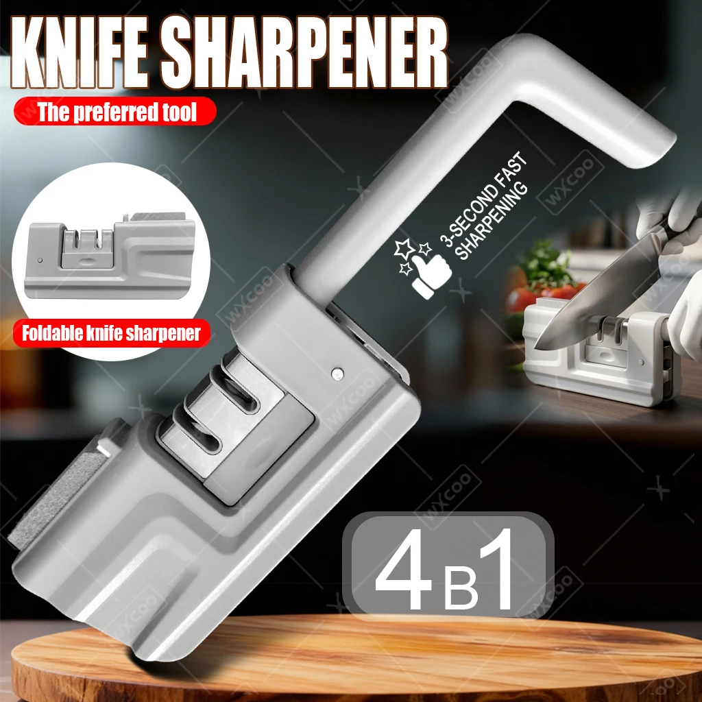 2-in-1 Kitchen Knife Sharpener 2-Stage Quick Knife Sharpening Tool Helps Repair Restore Polish Blades Handheld Knife Sharpener