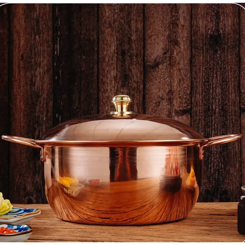Multi Layer Copper Steamer Pot With Lid For Gas Induction Cooker Kitchen Saucepan Cooking Vessel Steam Basket Durable Copper