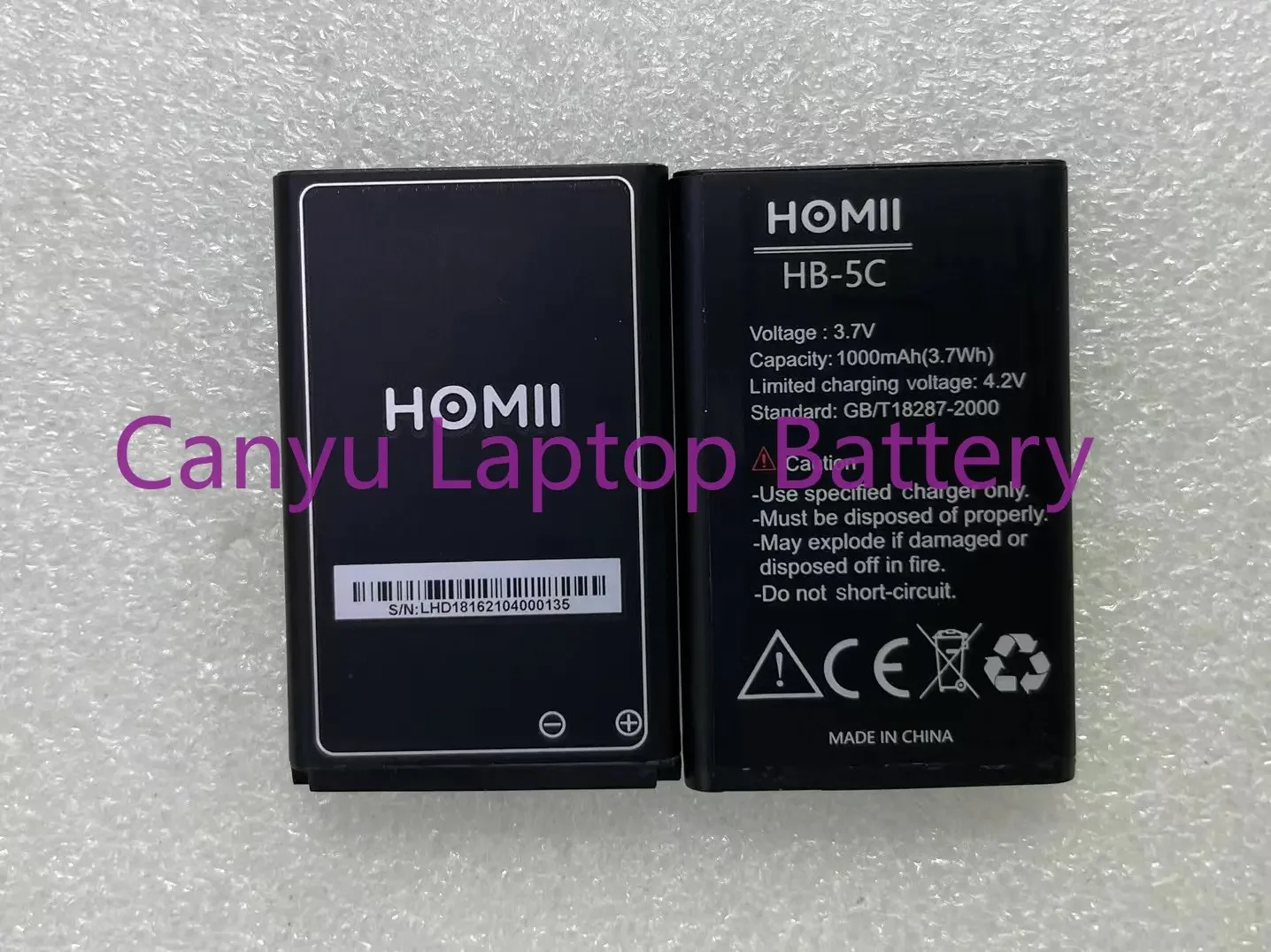 

100% New HOMII HB-5C 1000mah Battery