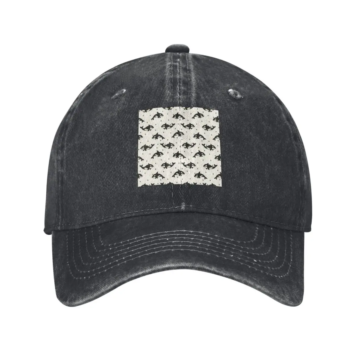 Killer Whale Orca PatternBaseball Caps Fashion Denim Fabric Hats Outdoor  Sports Baseball Cowboy Hat for Men Women