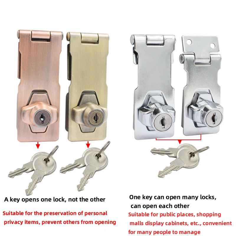 Foldable cabinet door lock with key can be used for refrigerator cabinet closet filing cabinet and so on