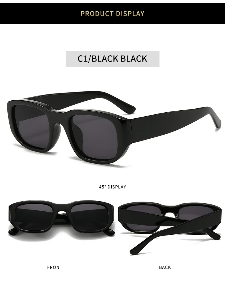 BOYSEEN Rechteckige orangefarbene Sonnenbrille Strandsonnenbrille Herren-Sonnenbrille im Hip-Hop-Stil – Detail 9