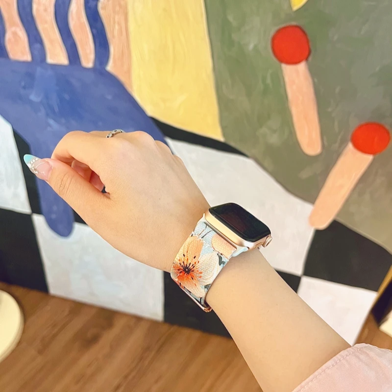 4 عبوات من أشرطة النايلون المتدرجة القابلة للتعديل لسلسلة iWatch 10 9 8 7 6 SE 5 4 3 2 1 Ultra Ultra 2