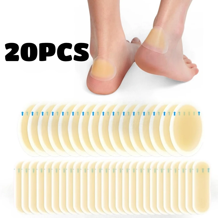 2–20 Stück unsichtbare selbstklebende Silikon-Gel-Blasenpflaster, Hydrokolloid-Fußpflaster, Fersensticker für Fersen-, Zehen- und Fußhautschutz