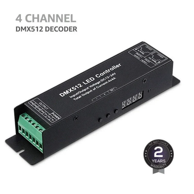 คอนโทรลเลอร์ Led จอแสดงผลดิจิตอลหลอด Dmx512 Decoder Driver Dimmer Dc 12 24V 3X4A สำหรับ Rgb แถบไฟ Led ไฟ (3ช่อง)