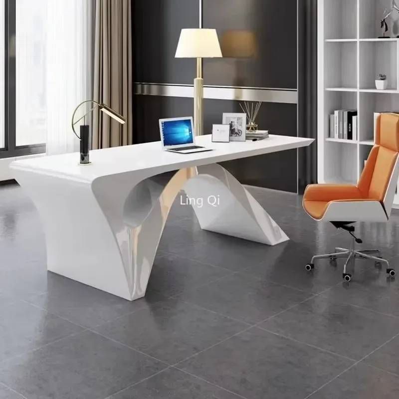 Frete grátis casa de alta qualidade mesa escritório secretário meados do século computador branco mesas arquivo exclusivo móveis escritório