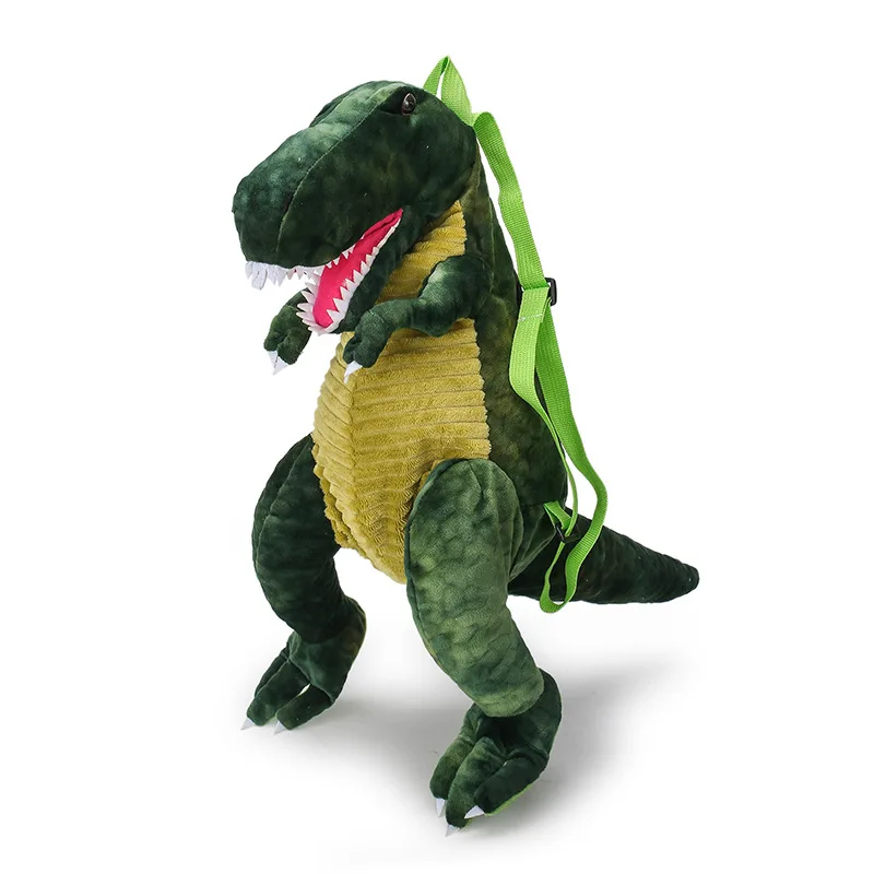 Bolso de viaje con forma de dinosaurio para niña, Mochila Escolar de felpa con dibujos animados para guardería, Plecak