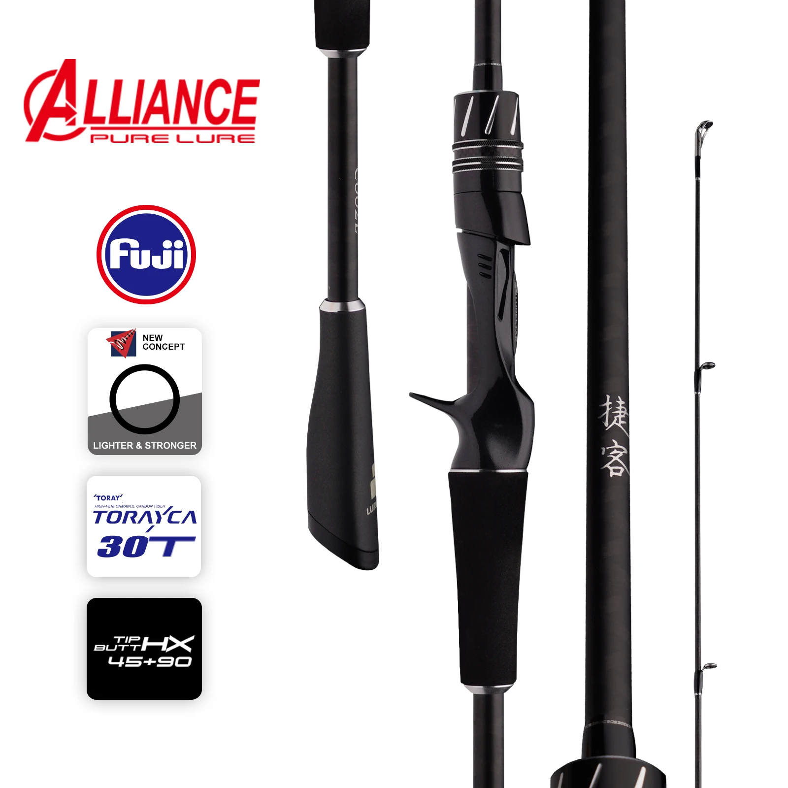 PURELURE JIEKE 9FT canne à pêche rotative à haute teneur en carbone canne à pêche universelle à longue lancer dans les accessoires FUJI rapide