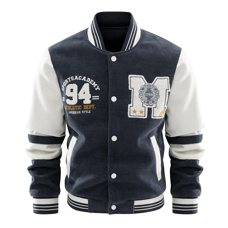 Fall Winter cotton knitted denim casual baseball jacket fashionable baseball shirt boy BF style high quality baseball jacket