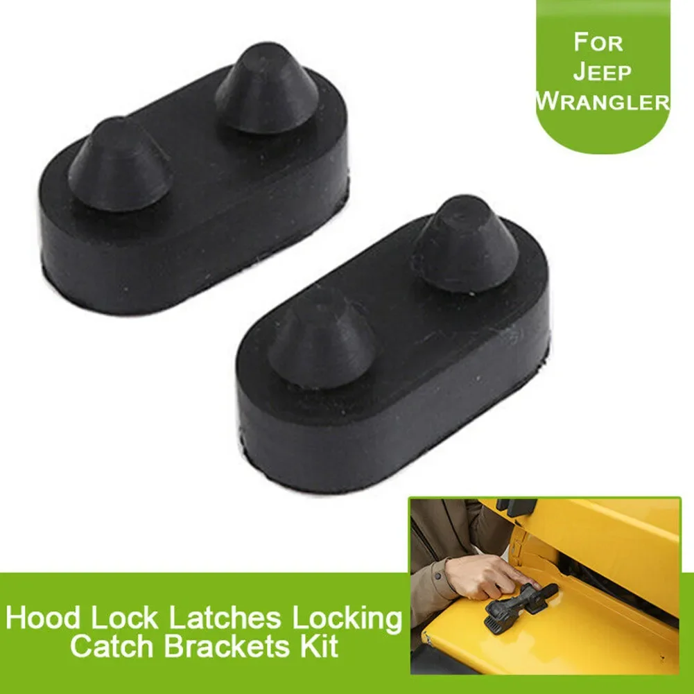 Hood Lock Latches Locking Catch Brackets Kit For Jeep For For For Wrangler 97-06 Rubber Anti-deform Excellent Design Replacement