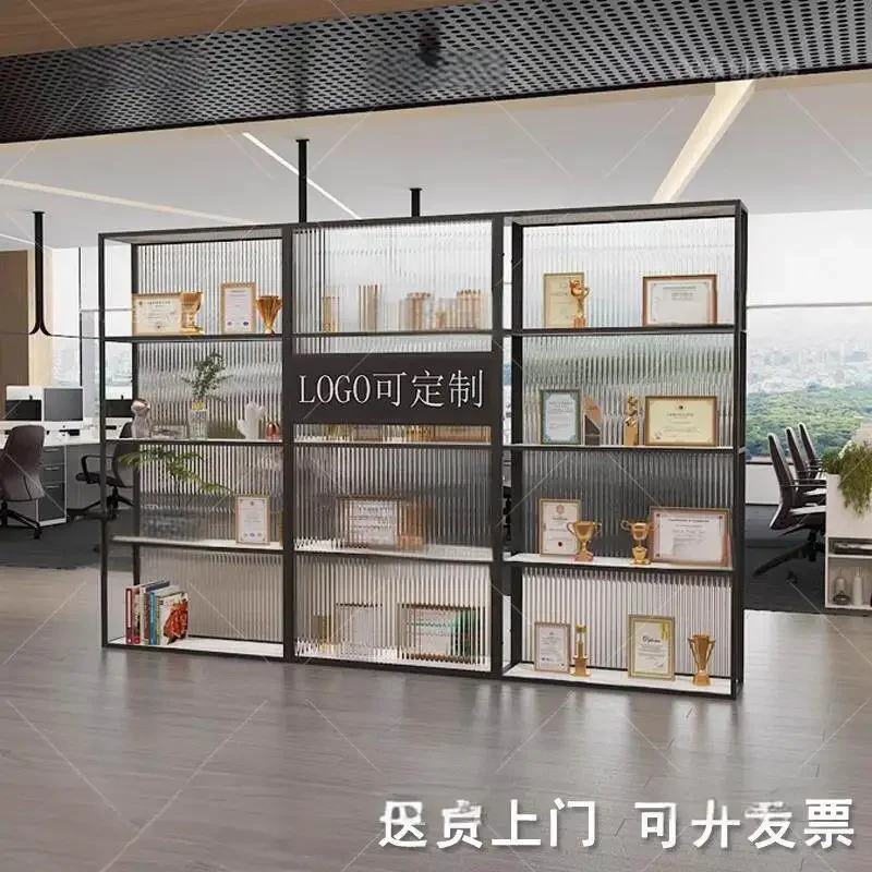 Office entrance front desk image screen cabinet simple company Changhong glass partition wall living room entrance rack