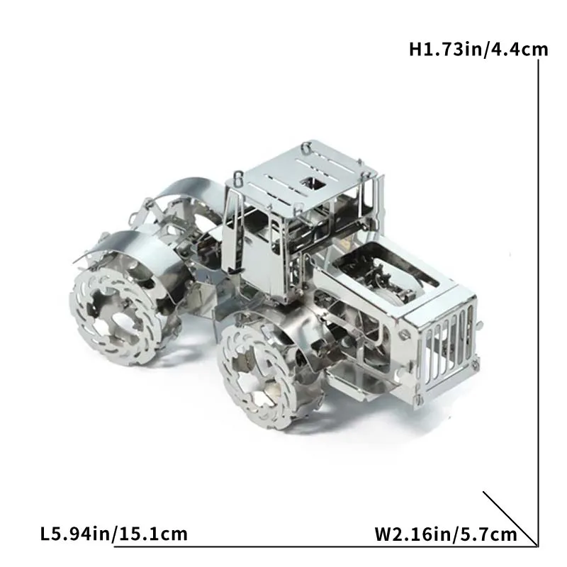 Adult High Difficulty Inertia Flywheel Gear Mechanical Transmission Tractor 3d Stereo Metal DIY Assembly Model